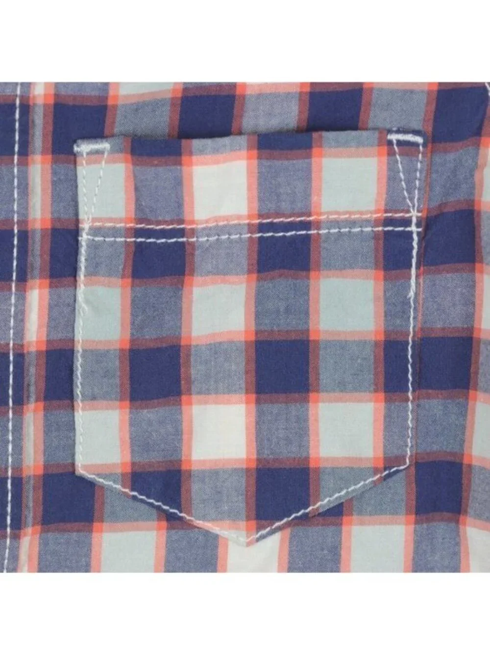 OshKosh B'Gosh Boys Size 4 Blue Orange Plaid Casual Long Sleeve Button Up Shirt